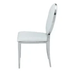 Shiny 110 Marble Dining Table with 110 White Chairs