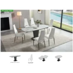 Mat, Shiny 2417 Marble Dining Table White
