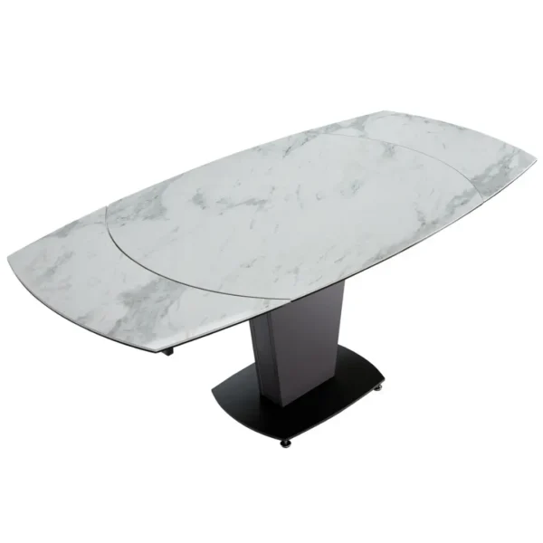 Mat, Shiny 2417 Marble Dining Table White
