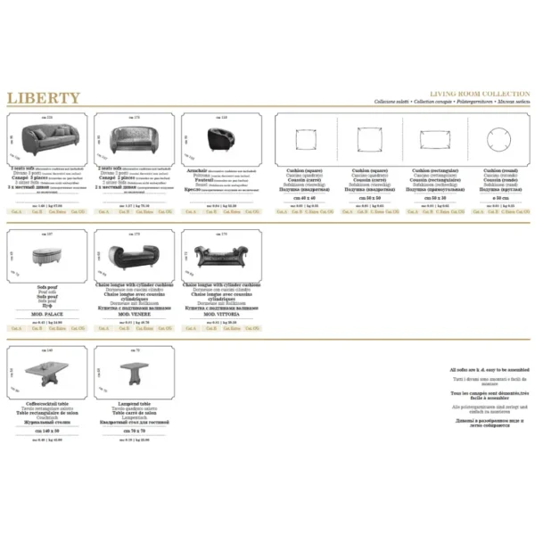 High Gloss Lacquer, Mat Liberty Day Dining Set Additional Items