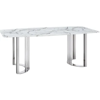 Shiny 131 Silver Marble Dining Table