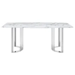 Shiny 131 Silver Marble Dining Table
