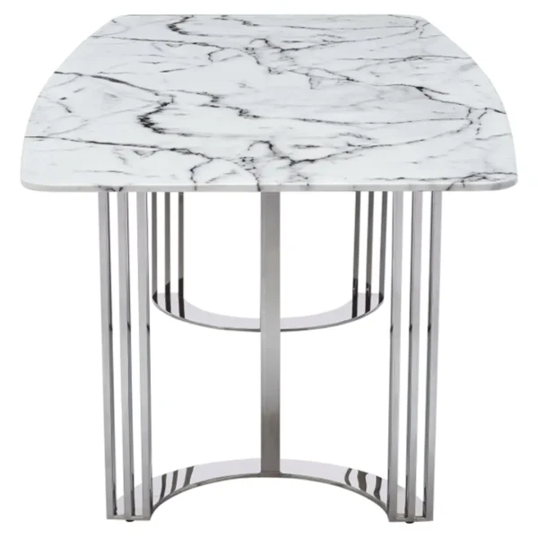 Shiny 131 Silver Marble Dining Table