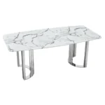 Shiny 131 Silver Marble Dining Table