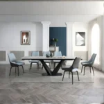 9189 Table with 1239 Swivel Blue Chairs