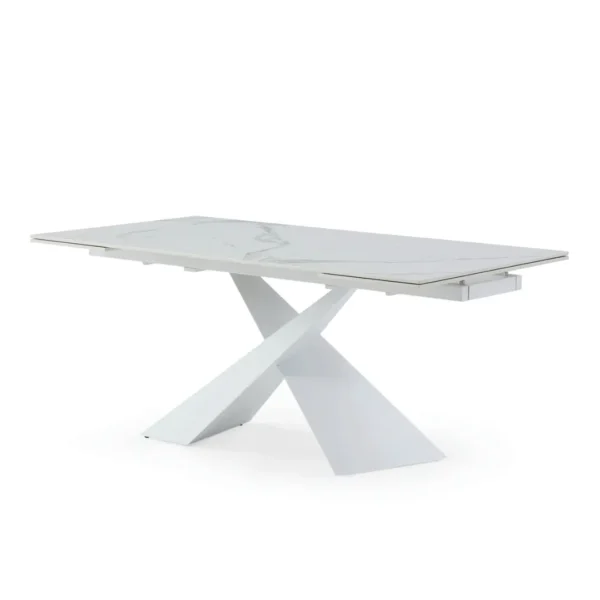 Shiny 9113 Dinning Table White with Extension
