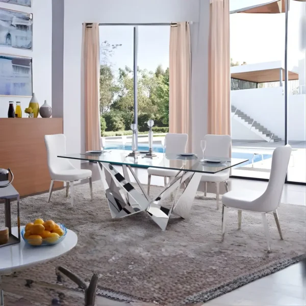 Shiny 2061 Modern Dining Table with Fixed Top