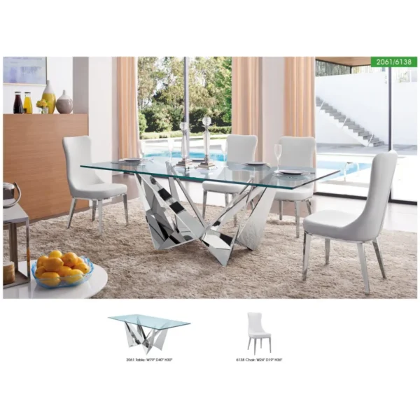 Shiny 2061 Modern Dining Table with Fixed Top By ESF Furniture - Image 3