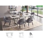 Shiny 131 Silver Marble Dining Set