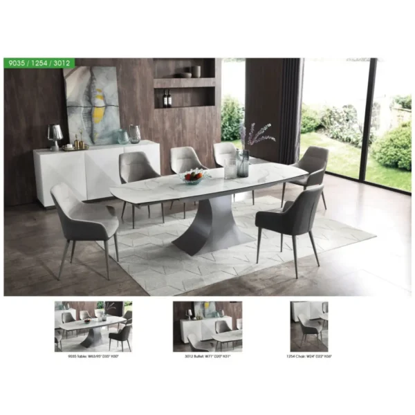 Mat, Shiny 9035 Table with 1254 Chairs and 3012 Buffet