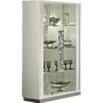 High Gloss Lacquer Roma 2-Door Curio White