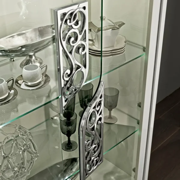 High Gloss Lacquer Roma 2-Door Curio White