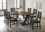Black/Dark Oak Barbary Dining Table CM3257A-T By Furniture of America 14