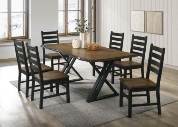 Black/Dark Oak Barbary Dining Table CM3257A-T By Furniture of America 10