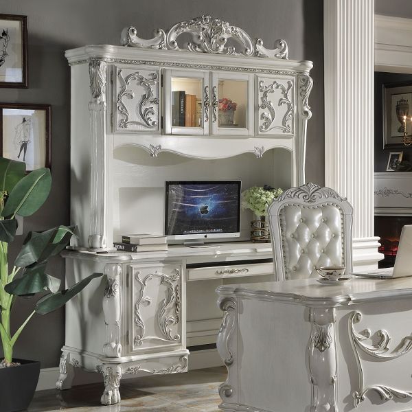 Bone White Dresden Computer Desk & Hutch OF01717 By ACME