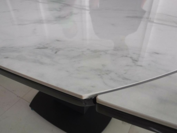 Mat, Shiny 2417 Marble Table White with 3405 White Chairs p11553 By ESF Furniture 40