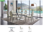 Shiny Zig Zag Dining Table with 110 White Chairs p10734 By ESF Furniture 16