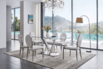 Shiny Zig Zag Dining Table with 110 White Chairs p10734 By ESF Furniture 15