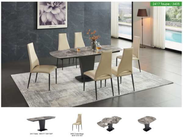 2417-Marble-Table-Grey-Taupe-with-3405-Chairs-Beige_set