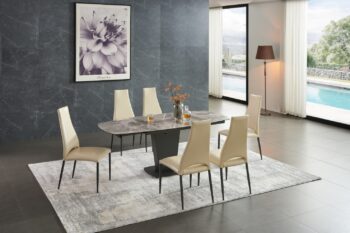 2417-Marble-Table-Grey-Taupe-with-3405-Chairs-Beige