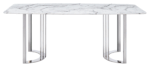 Shiny 131 Silver Marble Dining Table i27597 By ESF Furniture Luxury Dining Tables Mobilia Cleopatra 20 Shiny 131 Silver Marble Dining Table i27597 By ESF Furniture 20