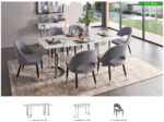 Shiny 131 Silver Marble Dining Table i27597 By ESF Furniture Luxury Dining Tables Mobilia Cleopatra 18 Shiny 131 Silver Marble Dining Table i27597 By ESF Furniture 18