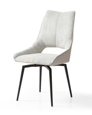 1239 Swivel Dining Chair Beige/Brown Fabric
