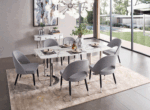 Shiny 131 Silver Marble Dining Set p10171 By ESF Furniture Luxury Dining Sets Mobilia Cleopatra 41 Shiny 131 Silver Marble Dining Set p10171 By ESF Furniture 41