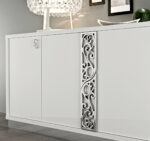 High Gloss Lacquer Roma Dining Set White, Italy p6738 By ESF Furniture 24