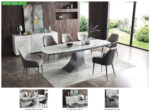 Mat, Shiny 9035 Table with 1254 Chairs and 3012 buffet By ESF Furniture ESF Furniture Mobilia Cleopatra 68 Mat, Shiny 9035 Table with 1254 Chairs and 3012 buffet By ESF Furniture 68