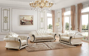 Shiny Leather Apolo Pearl By ESF Furniture