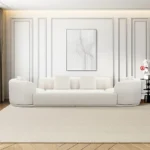 White SEC8053 Modular Sectional Sofa Chenille by Artisan Furniture 8