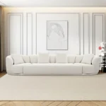White SEC8053 Modular Sectional Sofa Chenille by Artisan Furniture 7