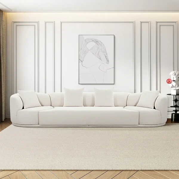 White SEC8053 Modular Sectional Sofa Chenille by Artisan Furniture 5