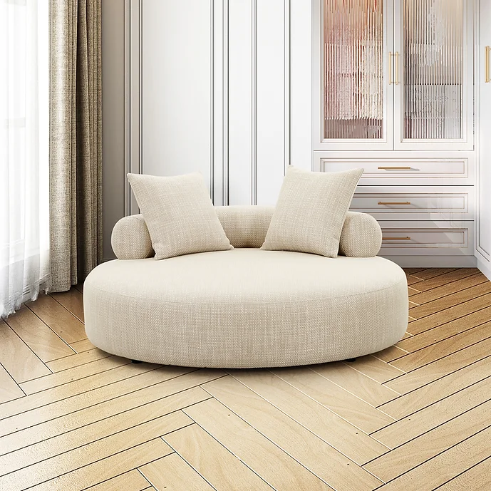 S8054 Beige Round Sofa By Artisan Furniture
