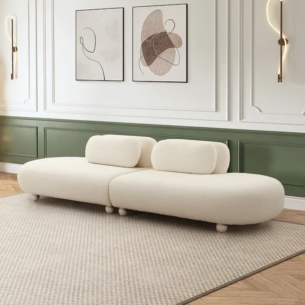 SEC8058 White Boucle Curved Sofa By Artisan Furniture 7