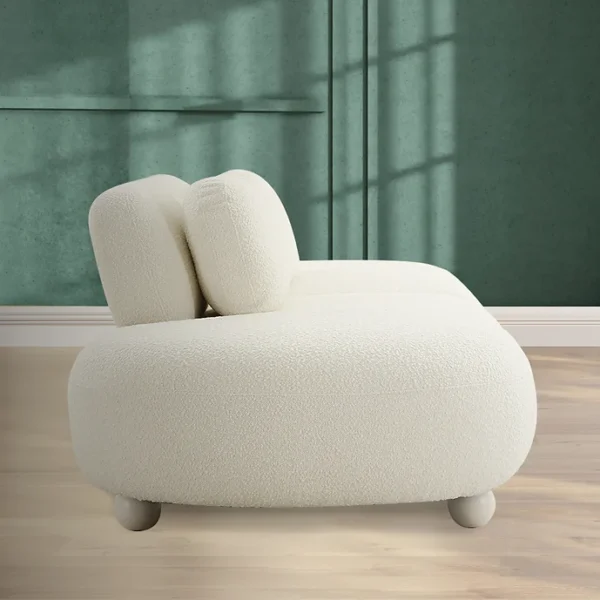 SEC8058 White Boucle Curved Sofa By Artisan Furniture 8