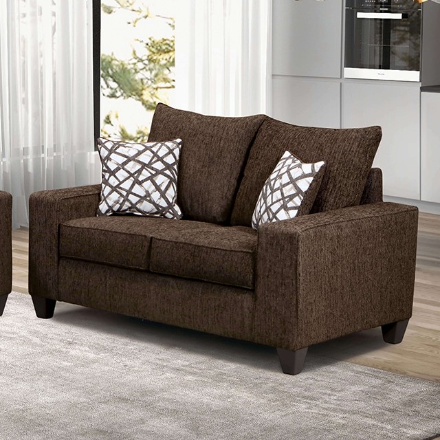 Chocolate WEST ACTON LOVESEAT SM7330-LV by Furniture of America