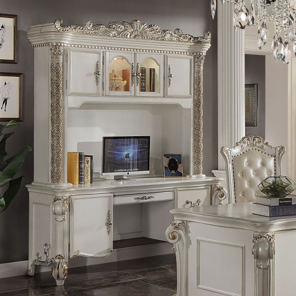 Vendome Computer Desk & Hutch in Antique Pearl Finish OF01519 By ACME