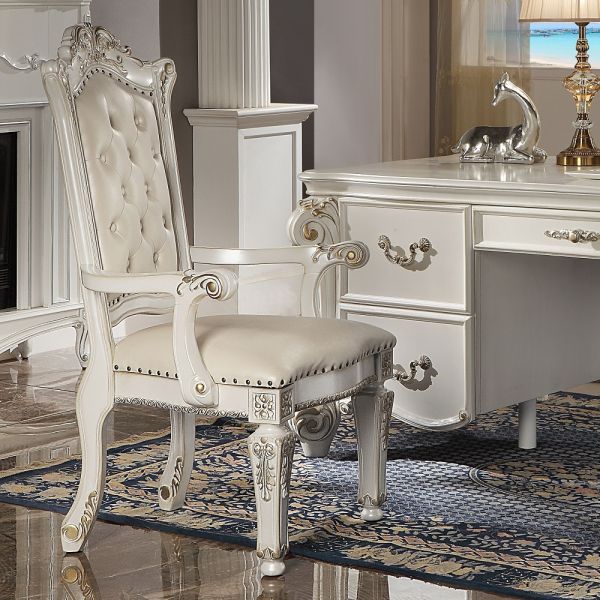 Vendome Executive Office Chair in Pearl Leather OF01518 By ACME