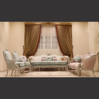 MC-56 pistachio/natural beige Neoclassic sofa set