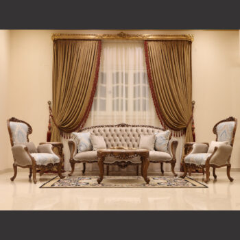 MC-57 natural beige Rococo sofa set