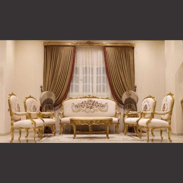 MC-58 natural beige Rococo sofa set 4