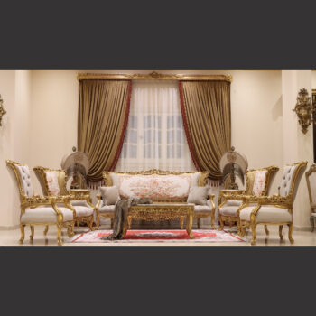MC-63 natural beige Rococo sofa set