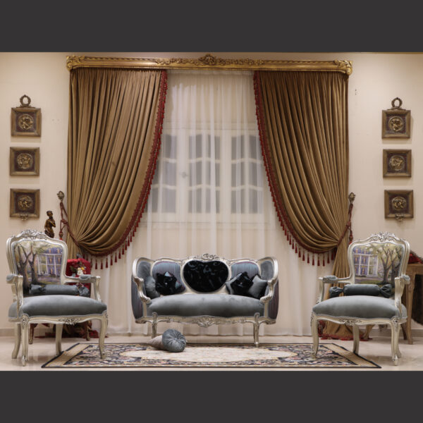 MC-68 black/ titanium Rococo sofa set 4
