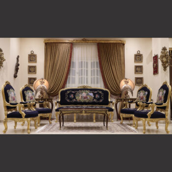 MC-70 ink blue Neoclassic sofa set
