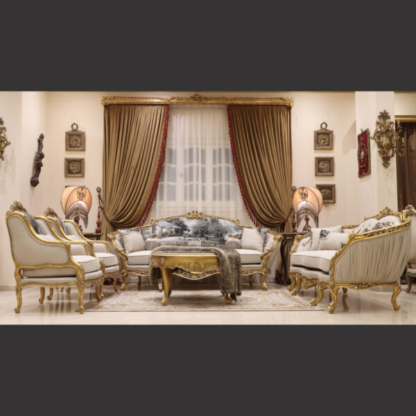 MC-71 natural beige Neoclassic sofa set 4