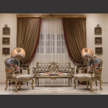 MC-73 taupe beige Baroque sofa set