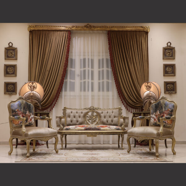 MC-73 taupe beige Baroque sofa set 4