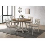 Vintage Walnut & White Finish Cillin Dining Table DN01805 By ACME 11